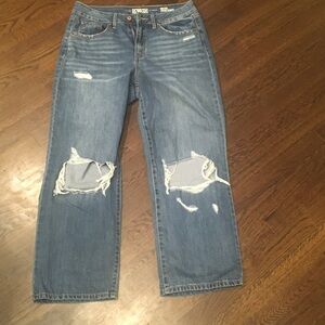 ROMWE Women's Casual Ripped Boyfriend Jeans